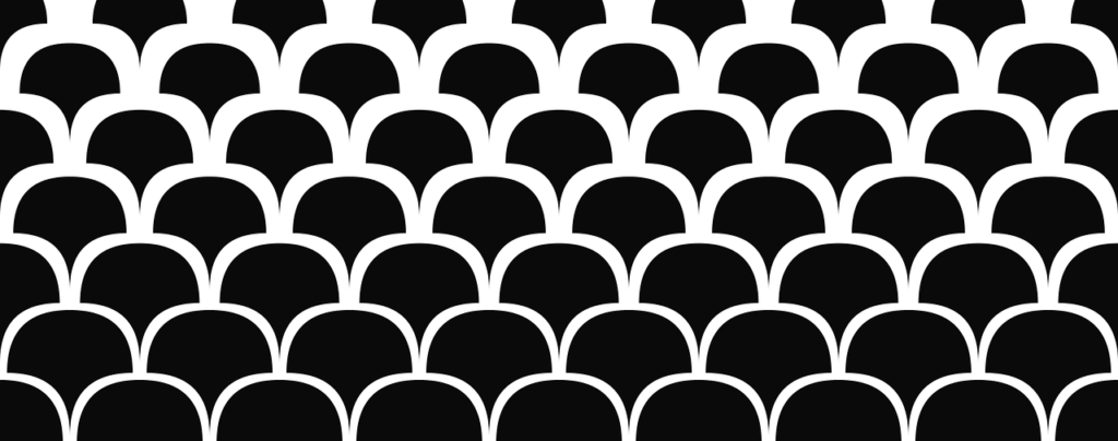 Design de fauteuils d'une salle de spectacle.